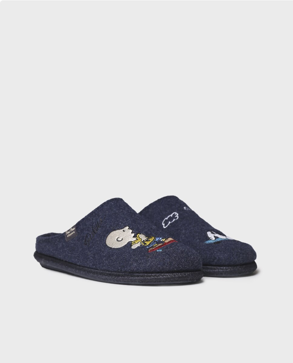 Zapatillas de casa de hombre de fieltro de snoopy - Toni Pons - Azul marino Azul marino-4