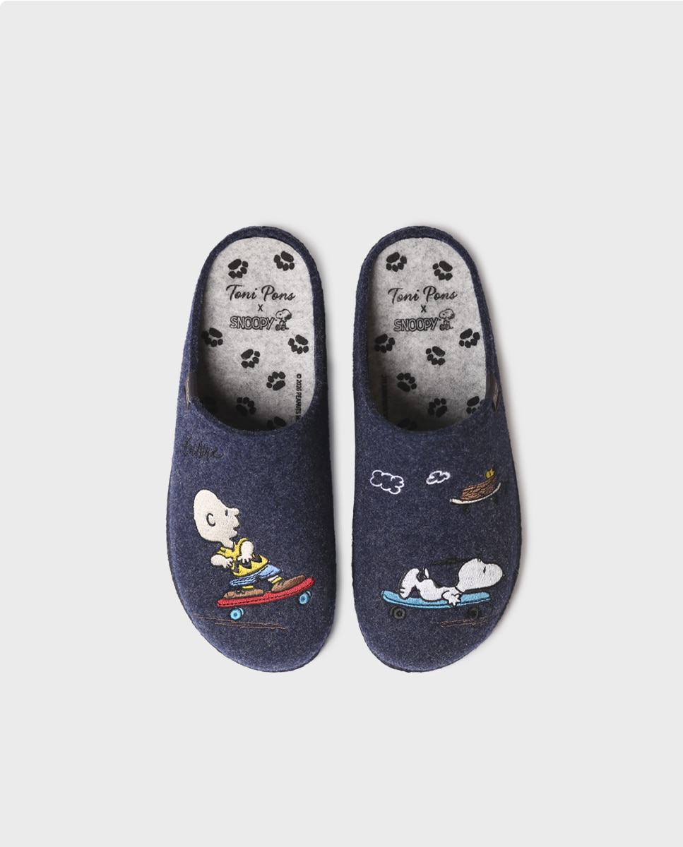 Zapatillas de casa de hombre de fieltro de snoopy - Toni Pons - Azul marino Azul marino-3