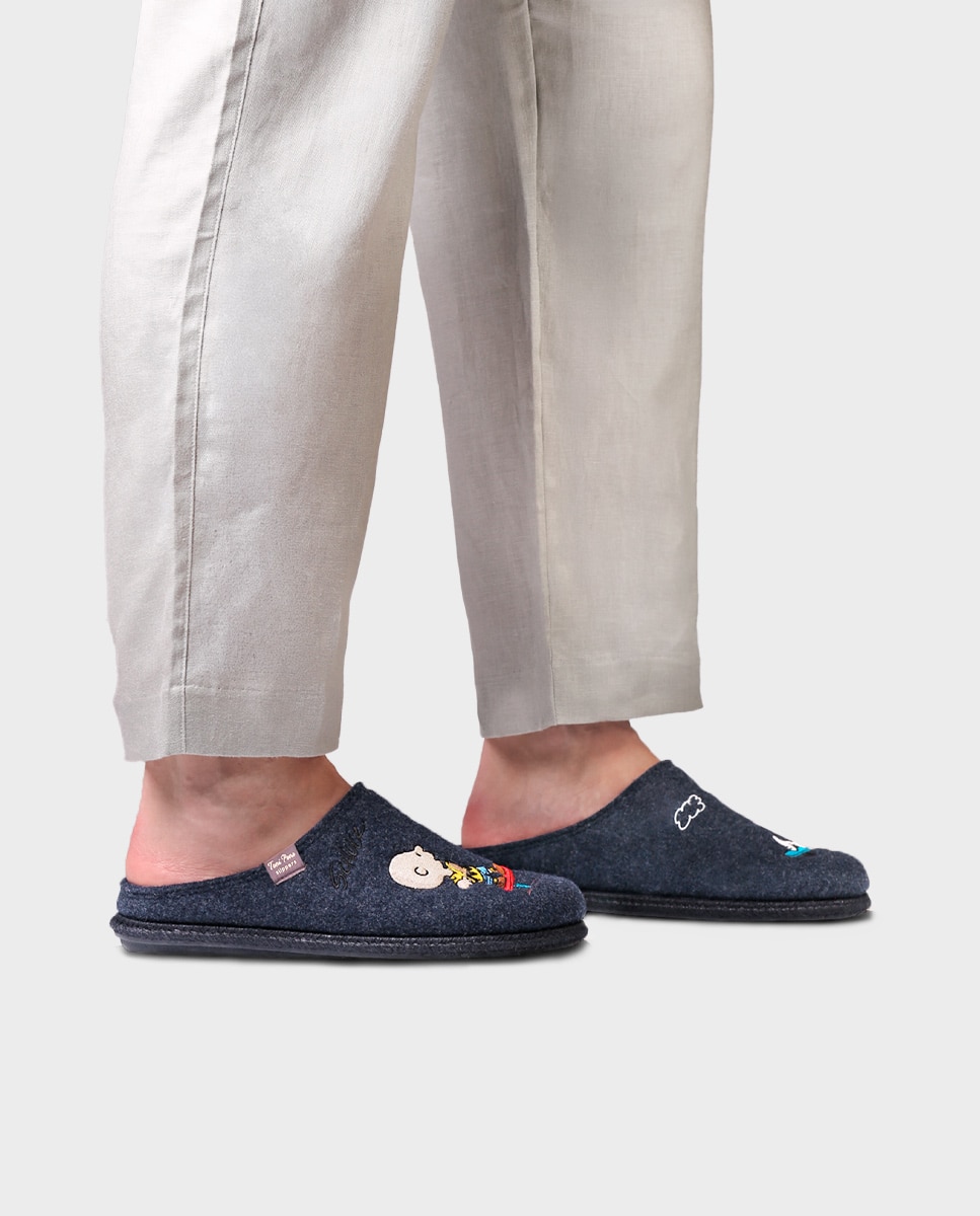 Zapatillas de casa de hombre de fieltro de snoopy - Toni Pons - Azul marino Azul marino-2