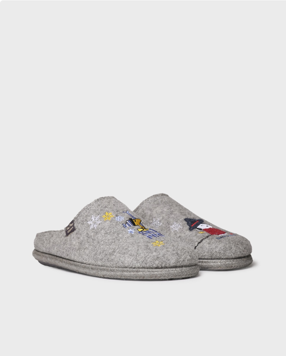 Zapatillas de casa de hombre de fieltro de snoopy - Toni Pons - Gris Piedra Gris Piedra-4