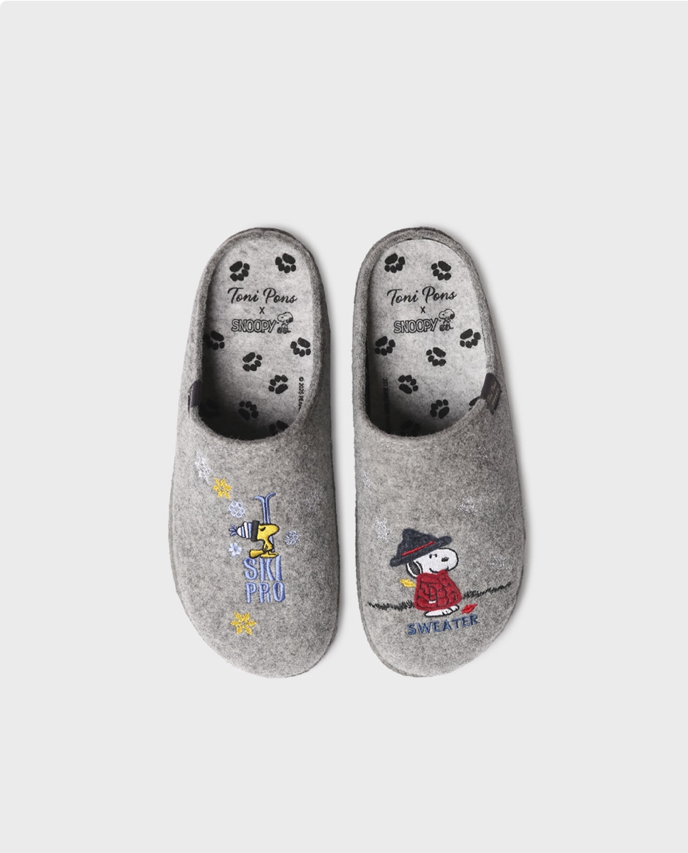 Zapatillas de casa de hombre de fieltro de snoopy - Toni Pons - Gris Piedra Gris Piedra-3