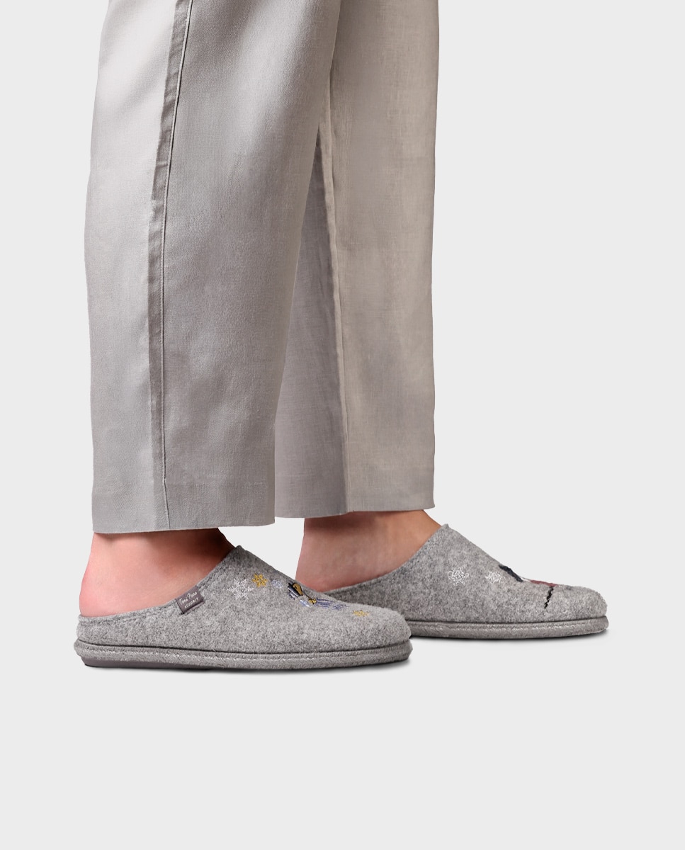 Zapatillas de casa de hombre de fieltro de snoopy - Toni Pons - Gris Piedra Gris Piedra-2
