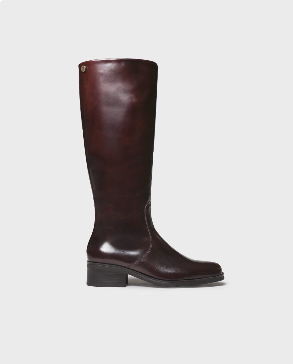 Botas altas de mujer de piel con cremallera - Toni Pons - Marrón Marrón-1