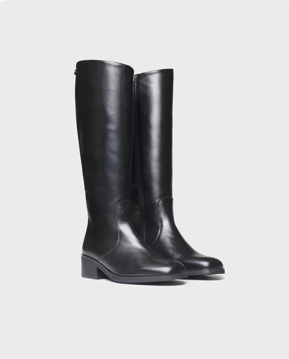 Botas altas de mujer de piel con cremallera - Toni Pons - Negro Negro-2