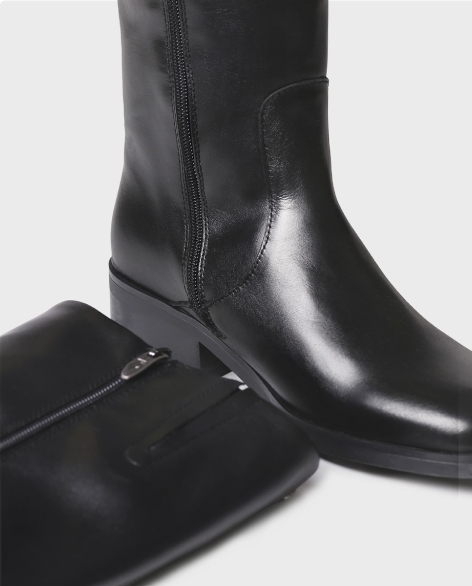 Botas altas de mujer de piel con cremallera - Toni Pons - Negro Negro-4