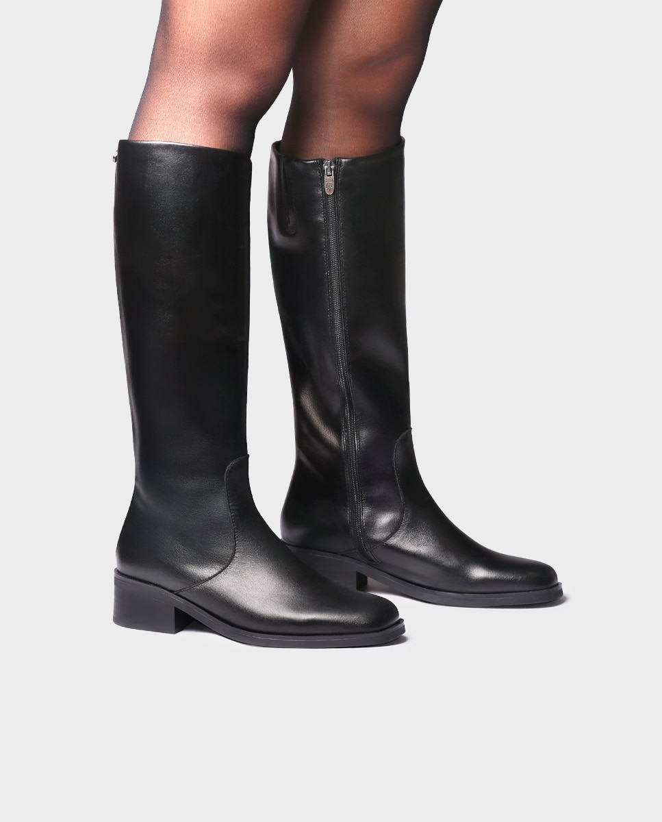 Botas altas de mujer de piel con cremallera - Toni Pons - Negro Negro-3