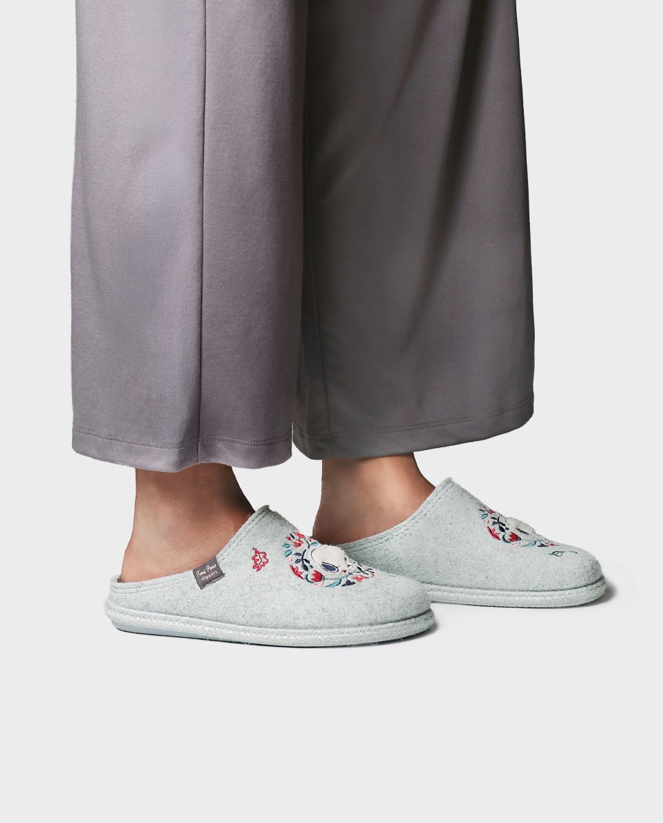 Zapatillas de casa de mujer de fieltro de snoopy - Toni Pons - Verde Agua Verde Agua-2