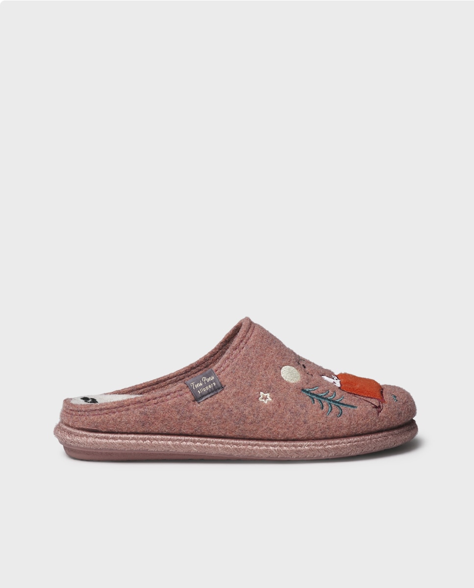 Imagen 0 de Zapatillas de casa  de mujer de fieltro de snoopy Rosa