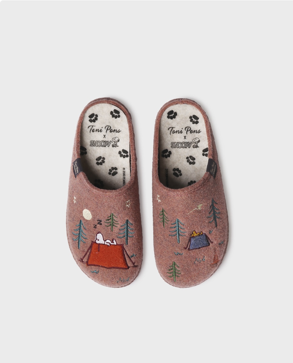 Zapatillas de casa de mujer de fieltro de snoopy - Toni Pons - Rosa Rosa-3