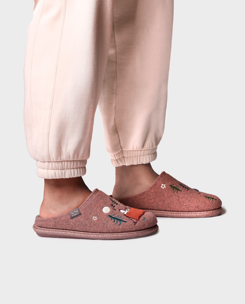 Zapatillas de casa de mujer de fieltro de snoopy - Toni Pons - Rosa Rosa-2