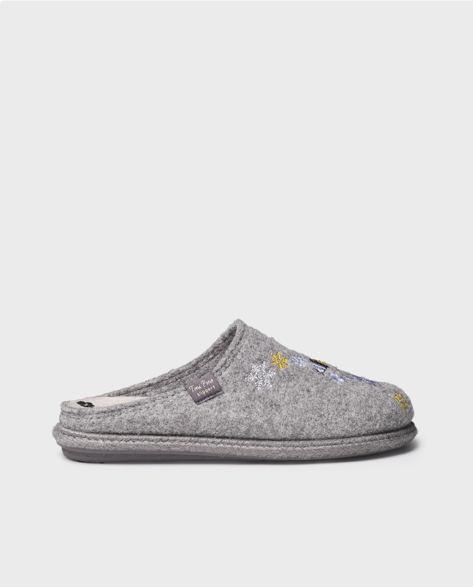 Zapatillas de casa de mujer de fieltro de snoopy - Toni Pons - Gris Gris-1