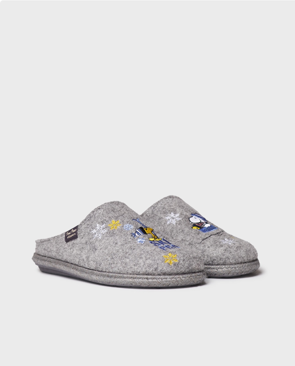 Zapatillas de casa de mujer de fieltro de snoopy - Toni Pons - Gris Gris-4