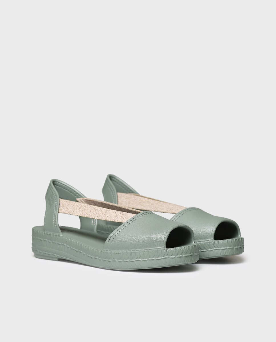 Sandalia plana para mujer en eva con elásticos - Toni Pons - Verde menta Verde menta-4