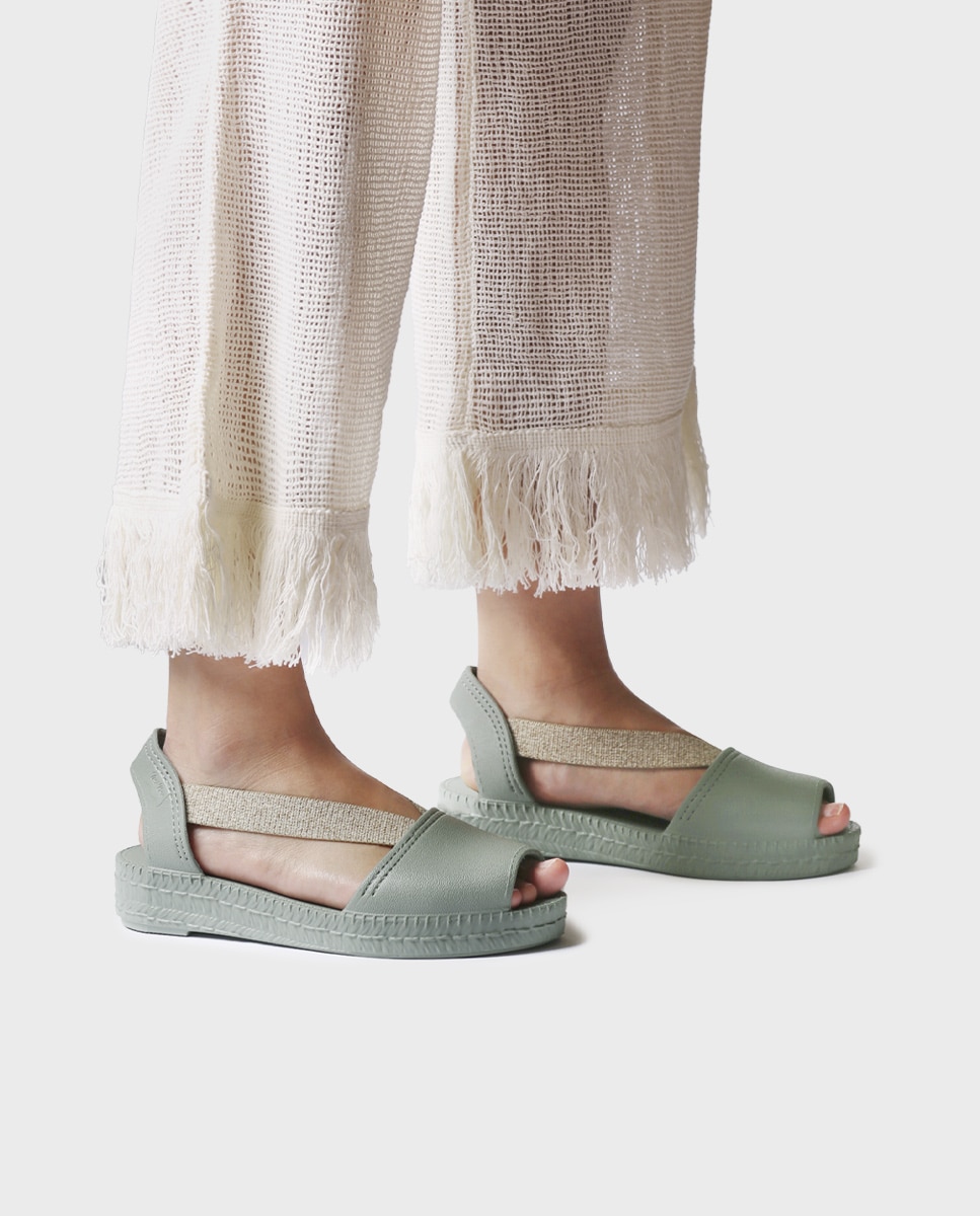 Sandalia plana para mujer en eva con elásticos - Toni Pons - Verde menta Verde menta-2