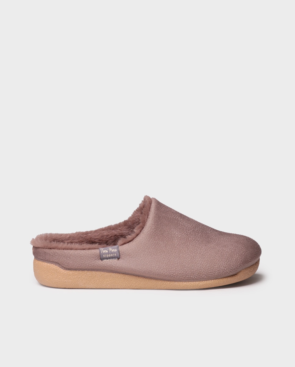 Imagen 0 de Zapatillas de casa cerradas de mujer tipo zueco Topo