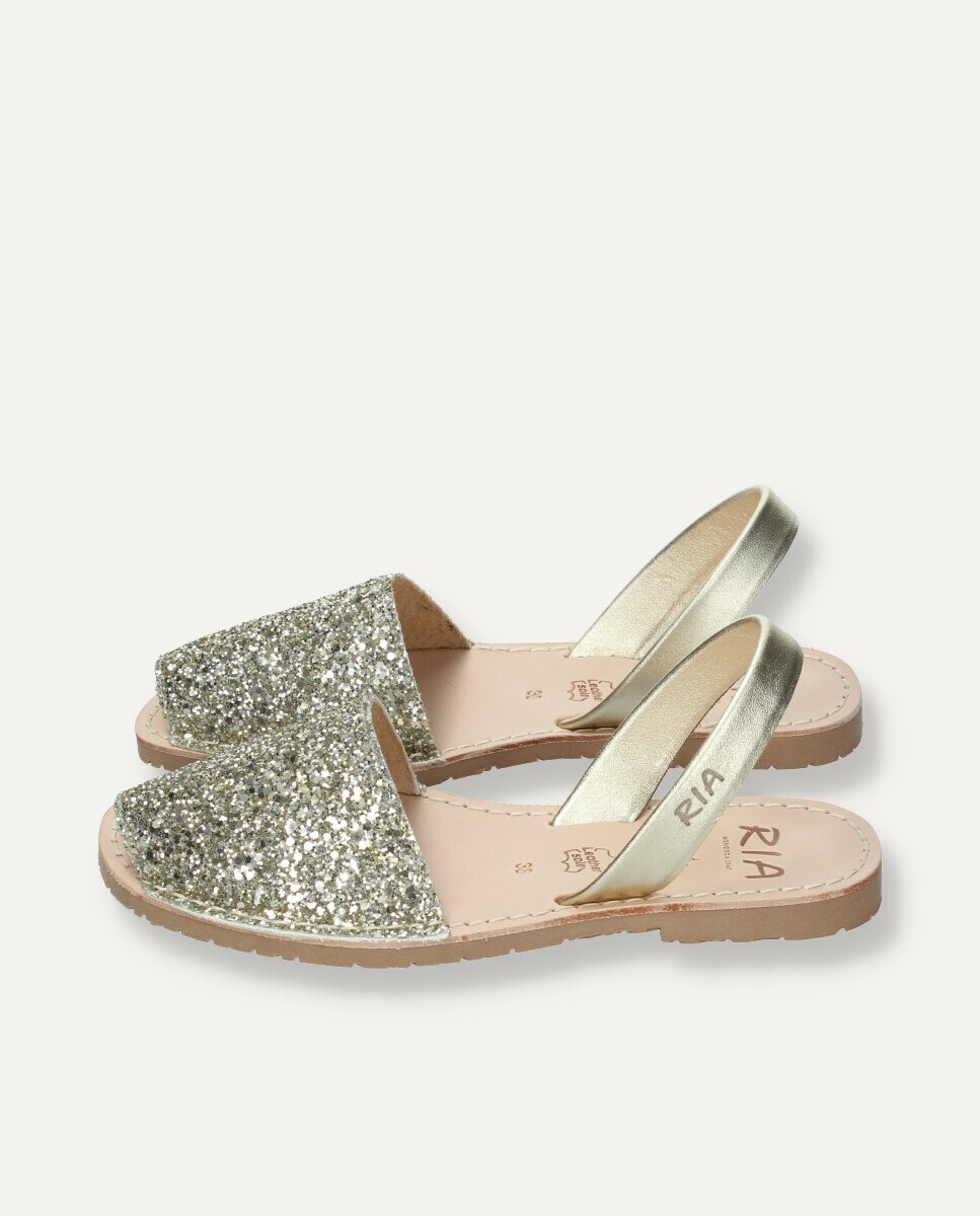 Menorquinas de mujer de glitter - Ria Menorca - Oro Oro-5