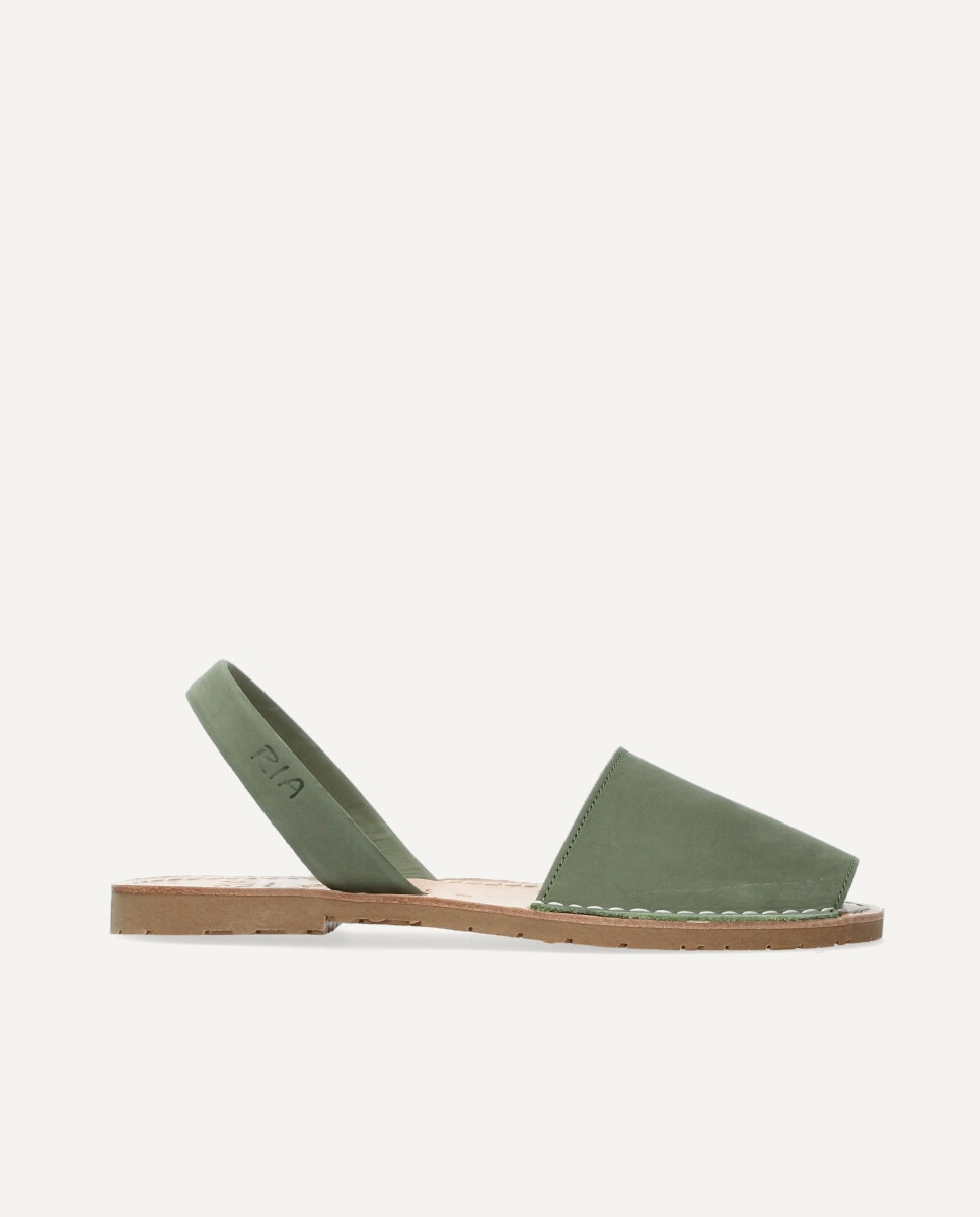 Menorquinas unisex en piel nobuck - Ria Menorca - Verde militar Verde militar-1