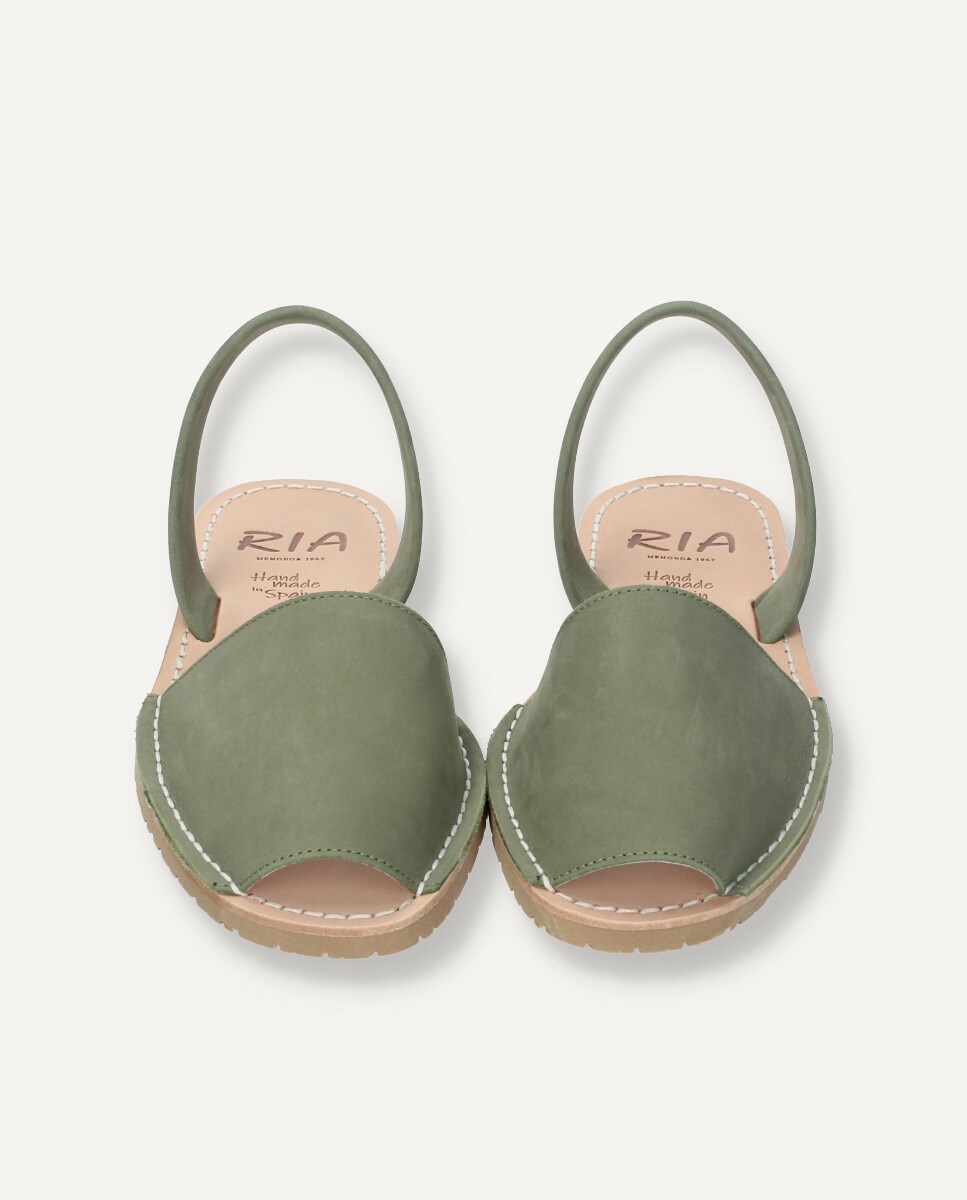 Menorquinas unisex en piel nobuck - Ria Menorca - Verde militar Verde militar-2