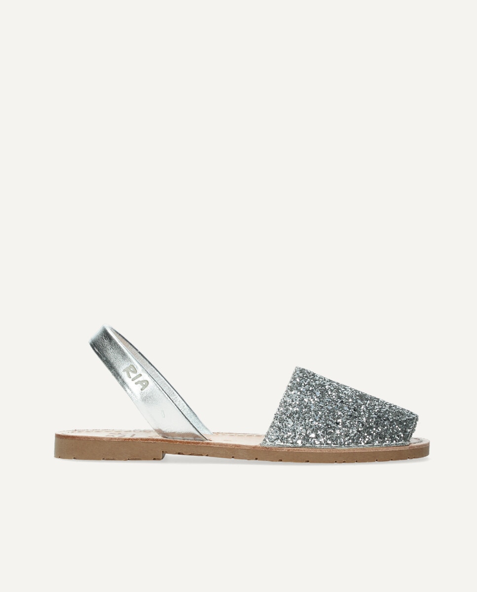 Menorquinas de mujer de glitter - Ria Menorca - Plata Plata-1