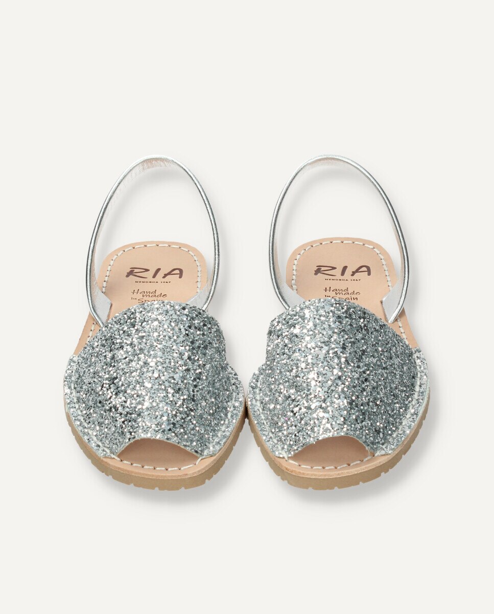 Menorquinas de mujer de glitter - Ria Menorca - Plata Plata-2