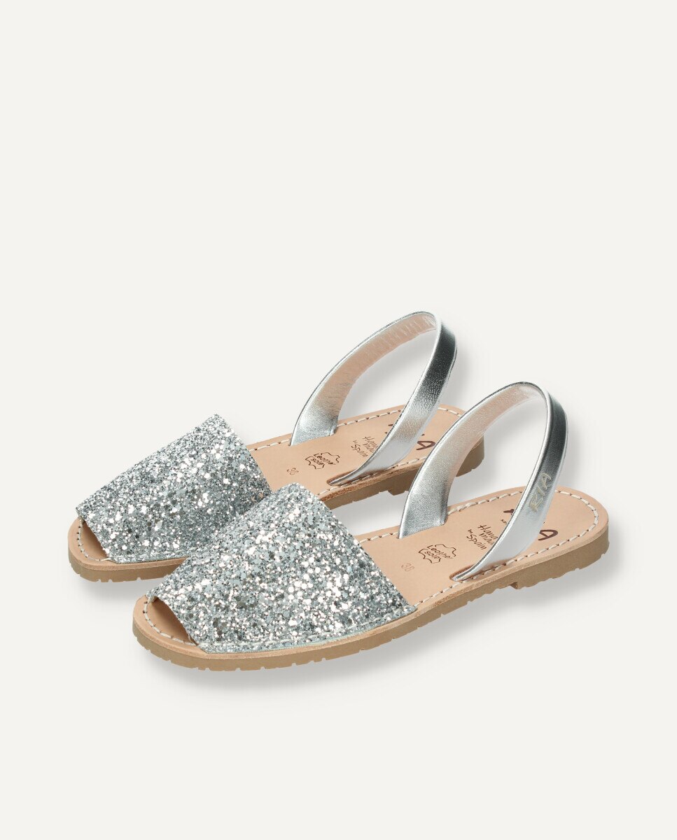 Menorquinas de mujer de glitter - Ria Menorca - Plata Plata-3