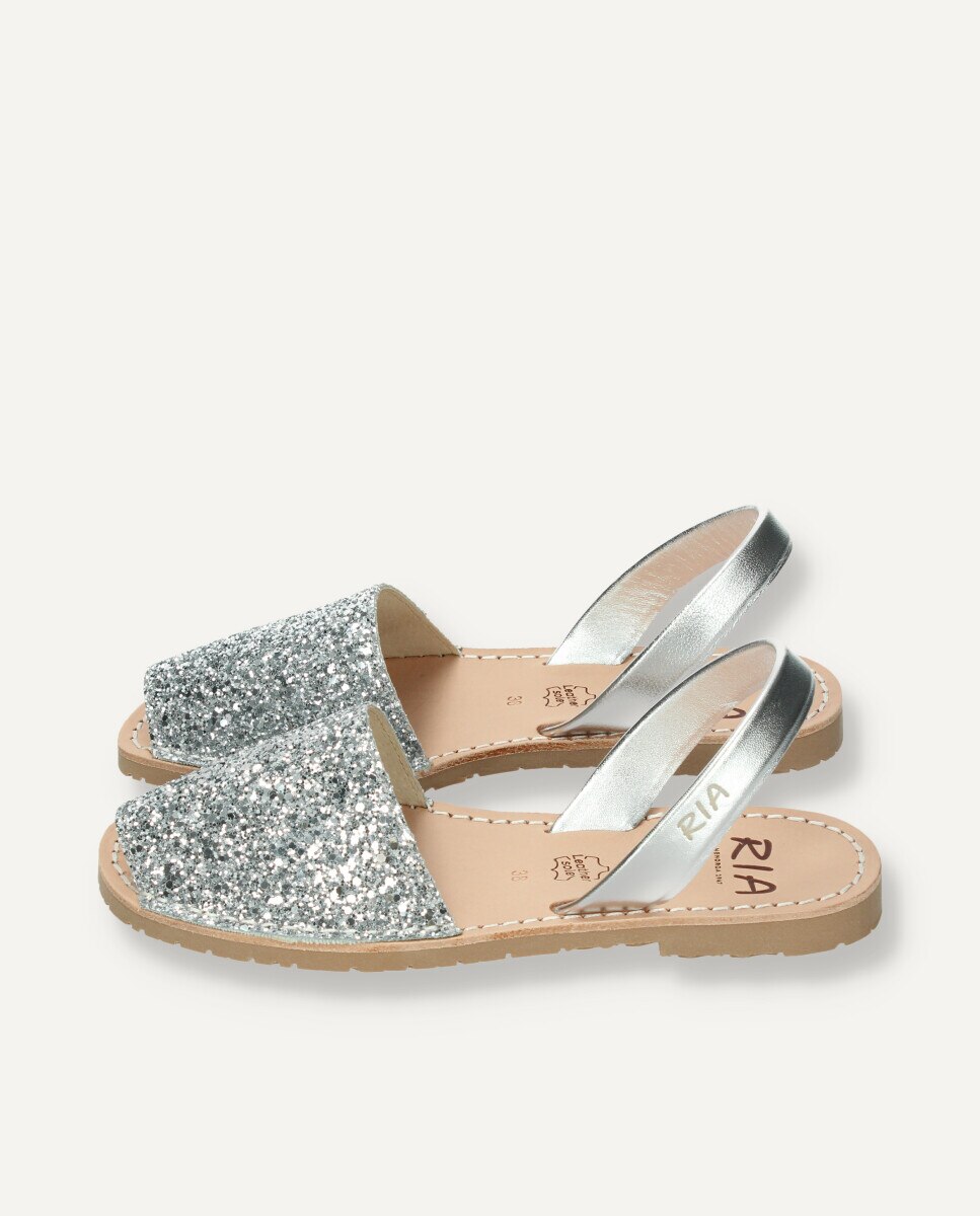 Menorquinas de mujer de glitter - Ria Menorca - Plata Plata-4