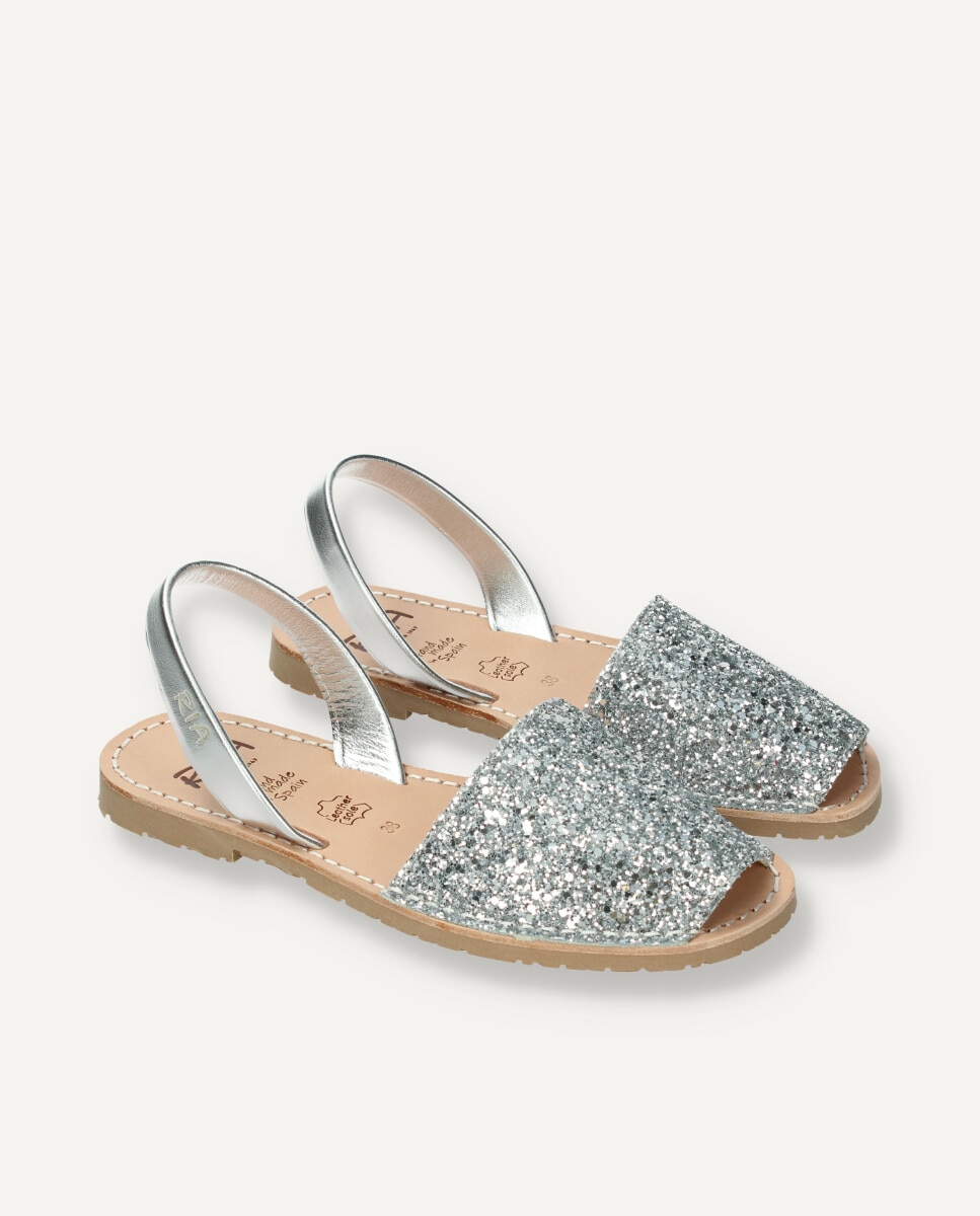 Menorquinas de mujer de glitter - Ria Menorca - Plata Plata-6