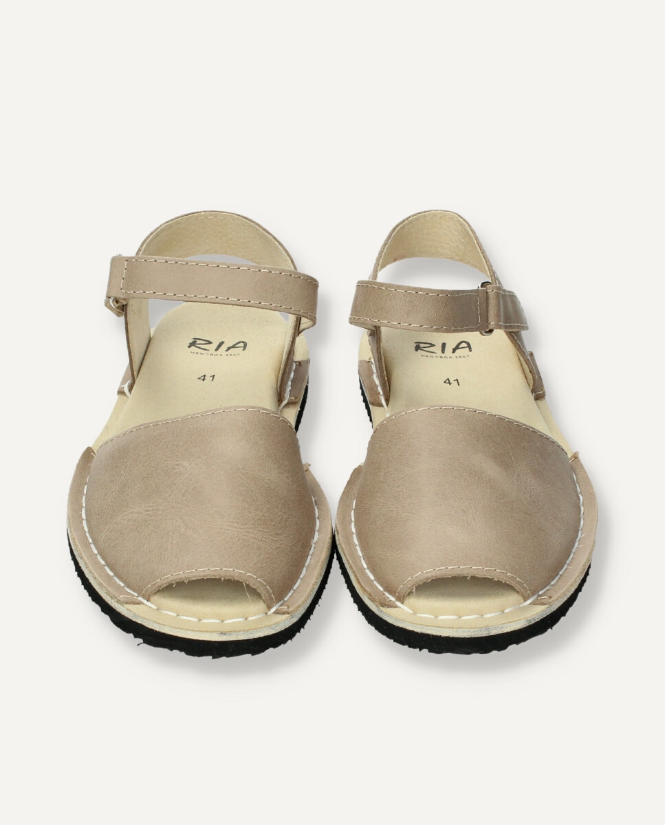 Menorquinas de hombre en piel con cierre adherente - Ria Menorca - Beige / Blanco Beige / Blanco-3