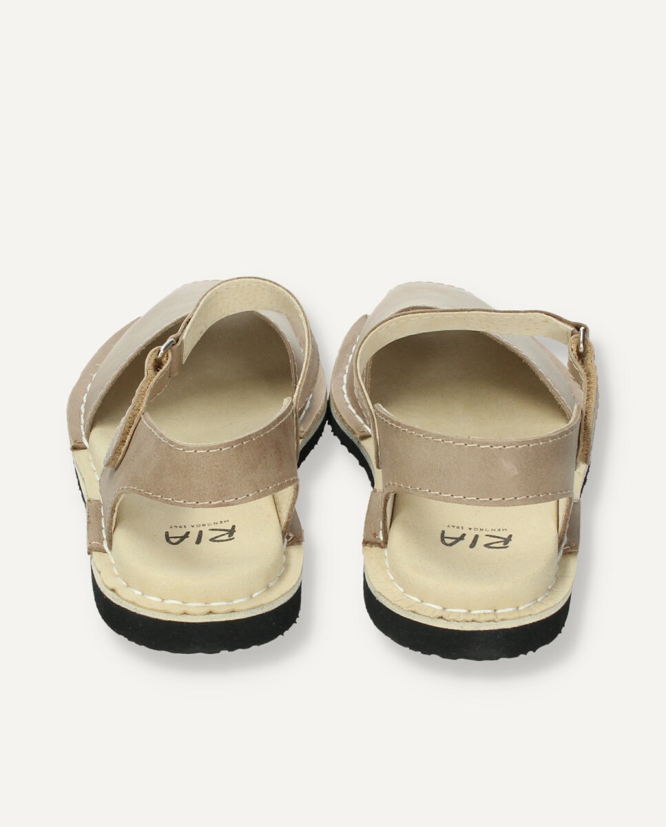Menorquinas de hombre en piel con cierre adherente - Ria Menorca - Beige / Blanco Beige / Blanco-4