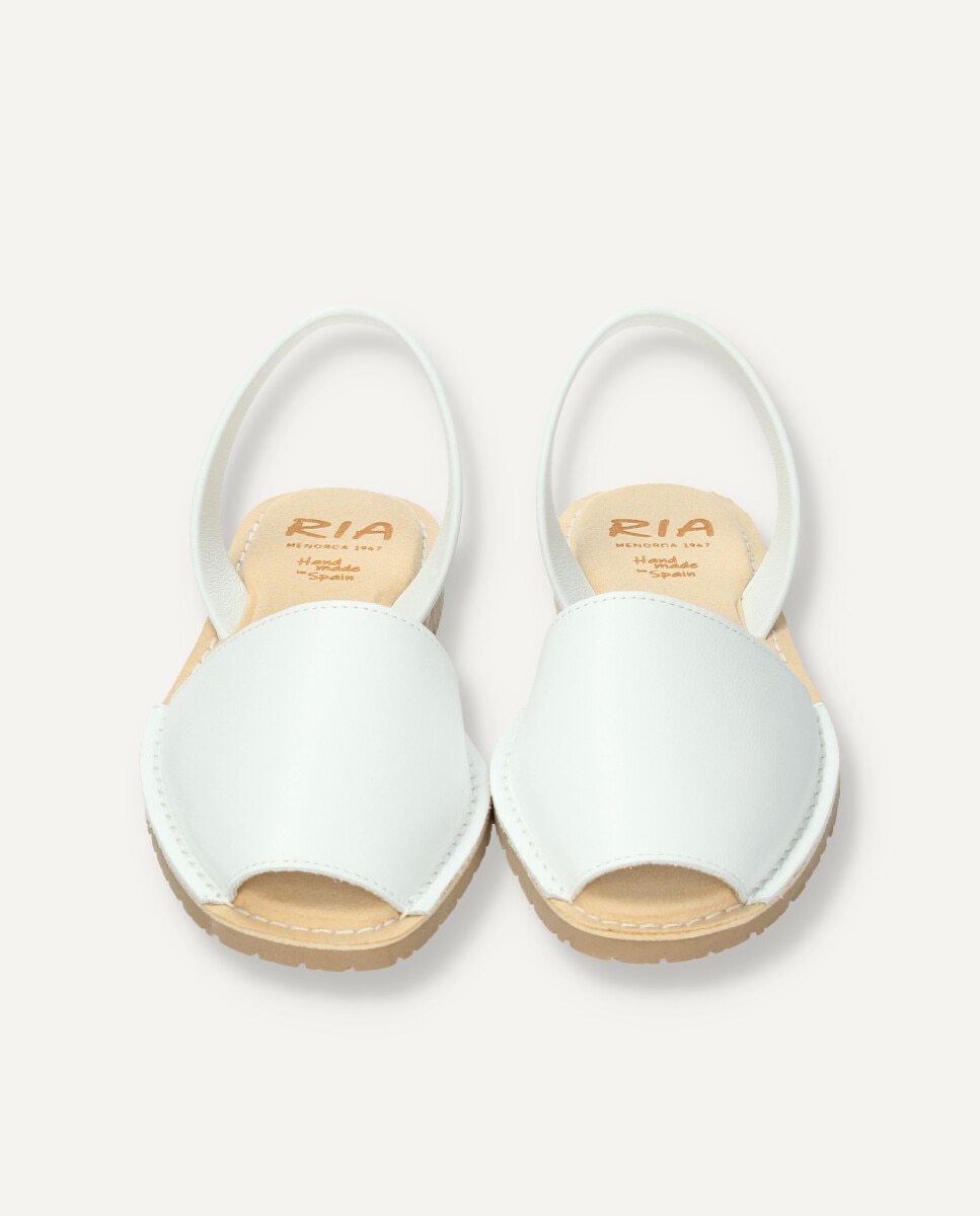 Menorquinas de mujer anatómicas de piel con plantilla - Ria Menorca - Blanco Blanco-2