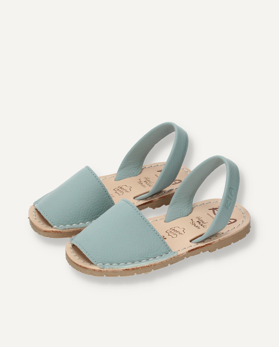 Menorquinas unisex de niño en piel vacuna - Ria Menorca - Azul claro Azul claro-3