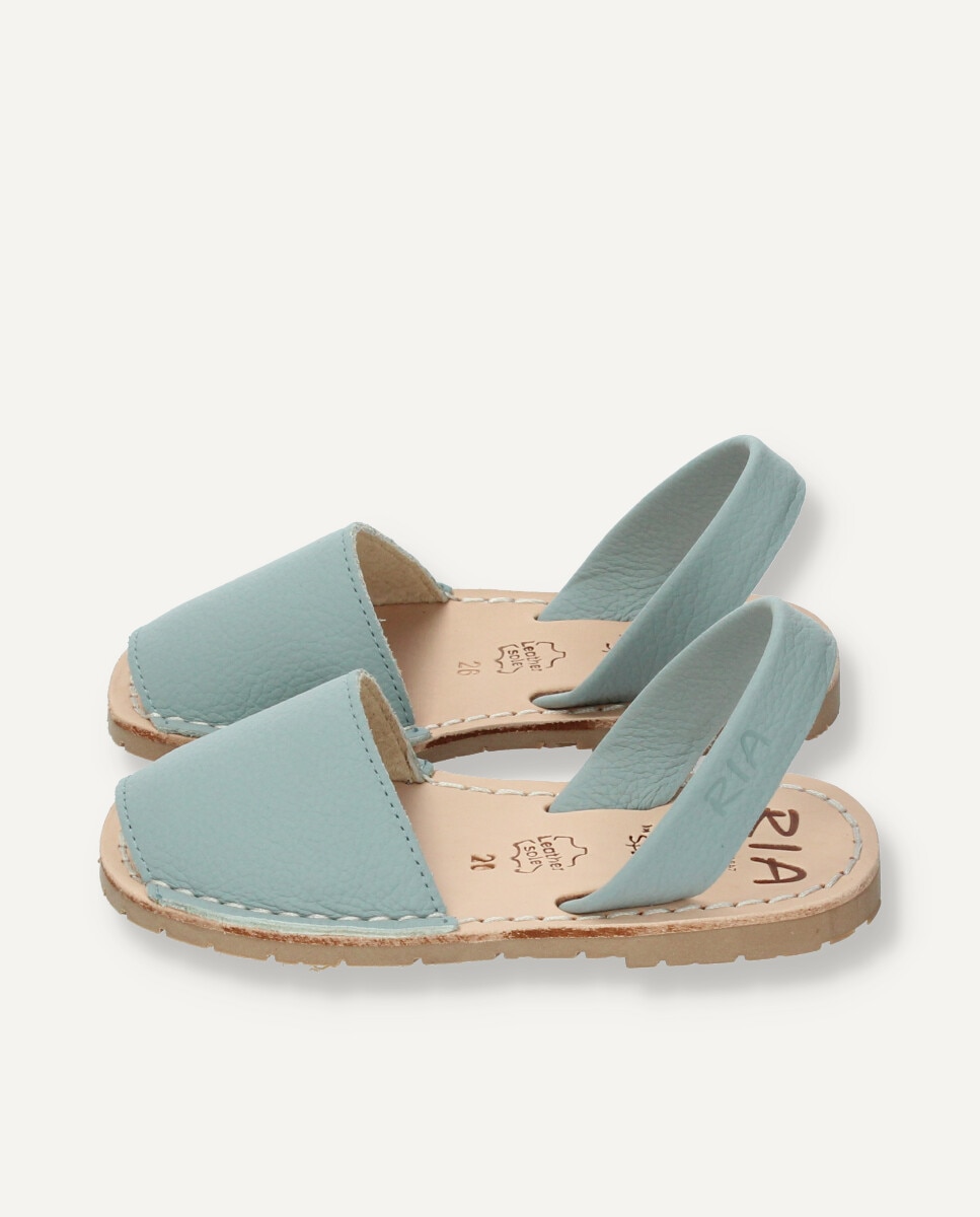 Menorquinas unisex de niño en piel vacuna - Ria Menorca - Azul claro Azul claro-4