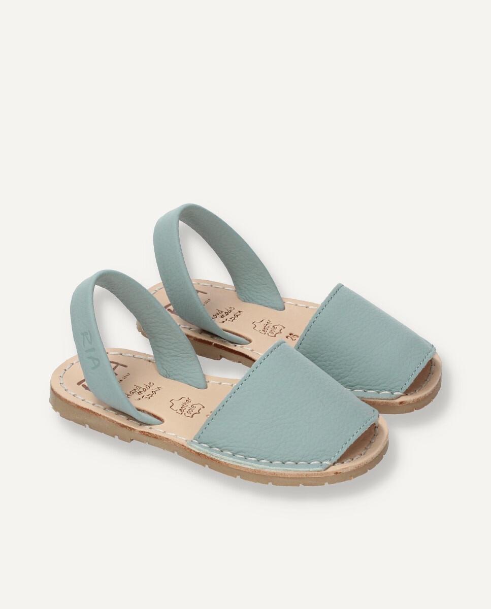 Menorquinas unisex de niño en piel vacuna - Ria Menorca - Azul claro Azul claro-6