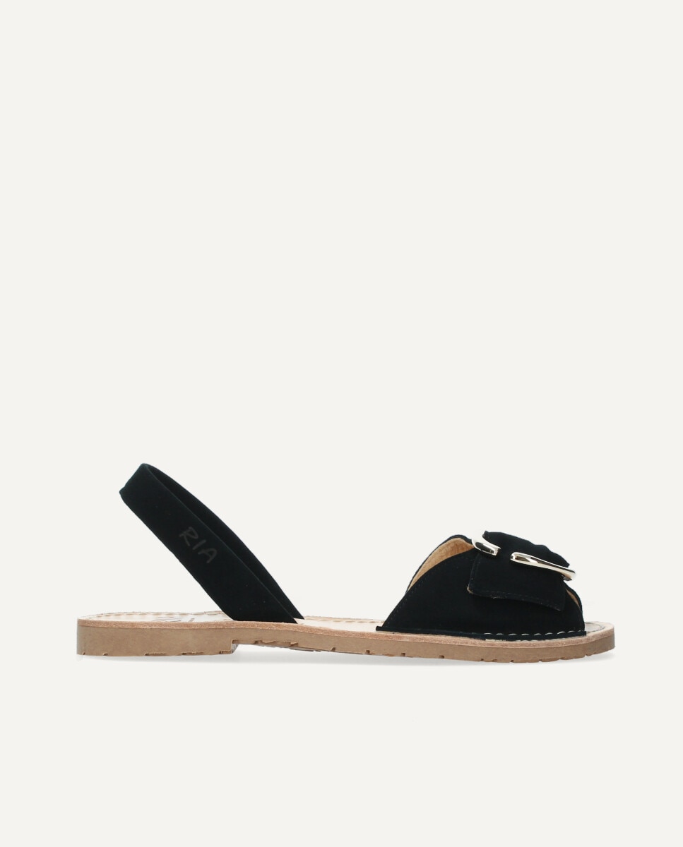 Menorquinas de mujer en piel de color oro - Ria Menorca - Negro Negro-1