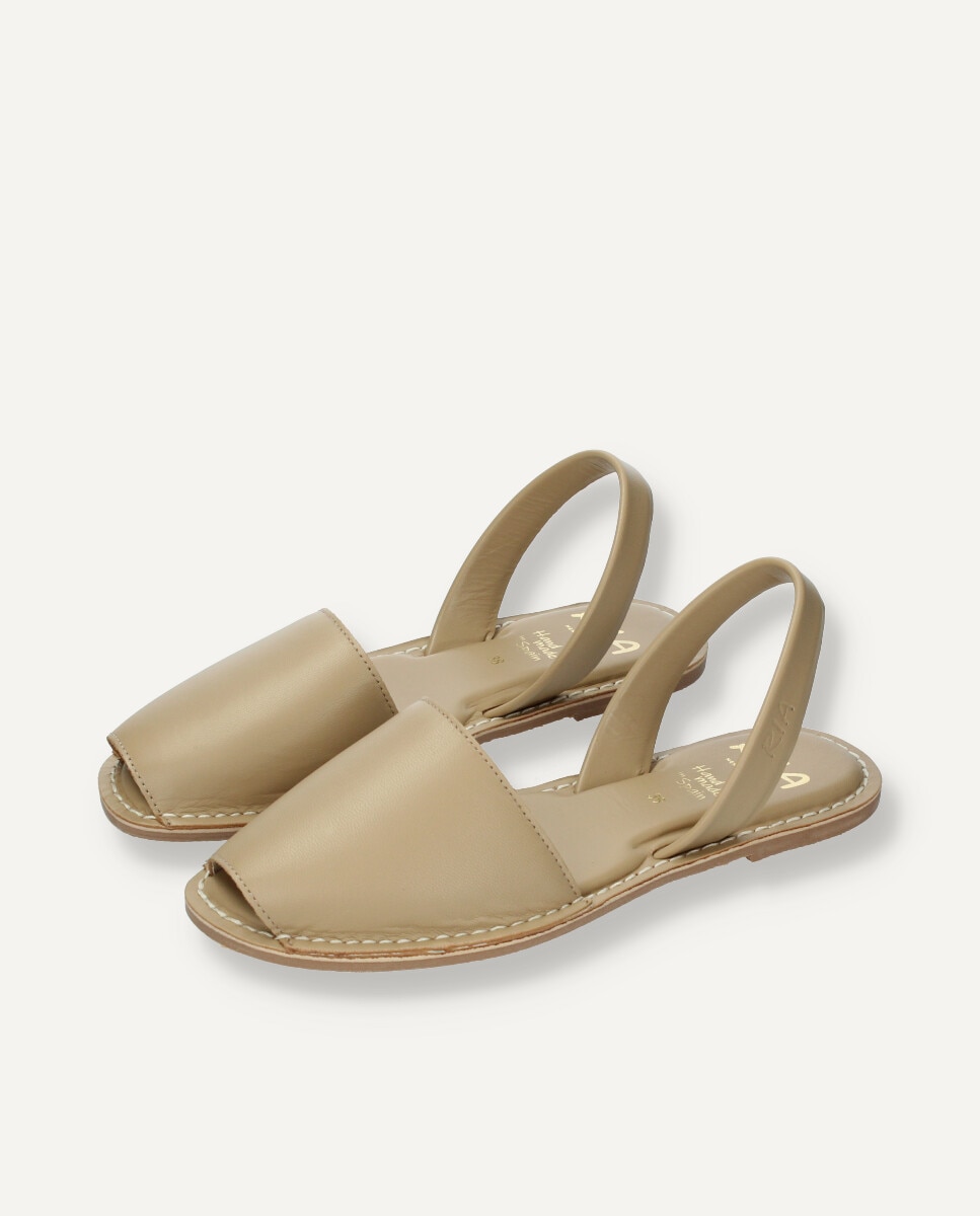 Menorquinas de mujer en piel vacuna - Ria Menorca - Rosa Beige-2