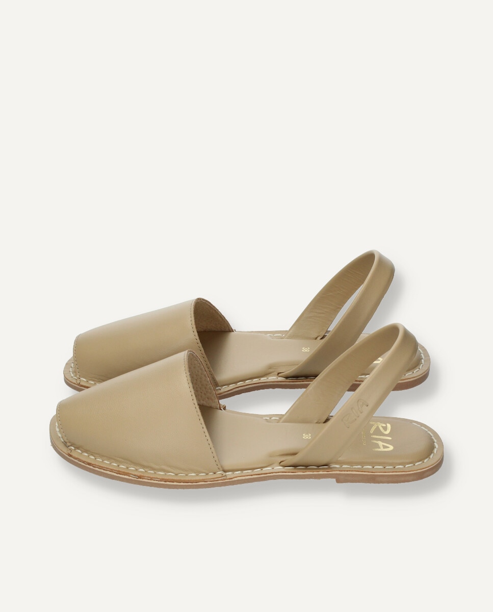 Menorquinas de mujer en piel vacuna - Ria Menorca - Rosa Beige-4