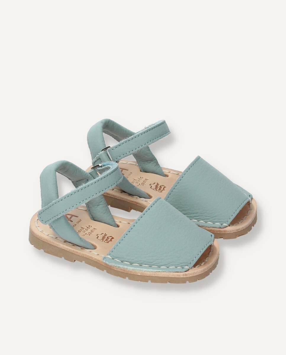 Menorquinas de bebés de piel vacuna - Ria Menorca - Azul claro Azul claro-6