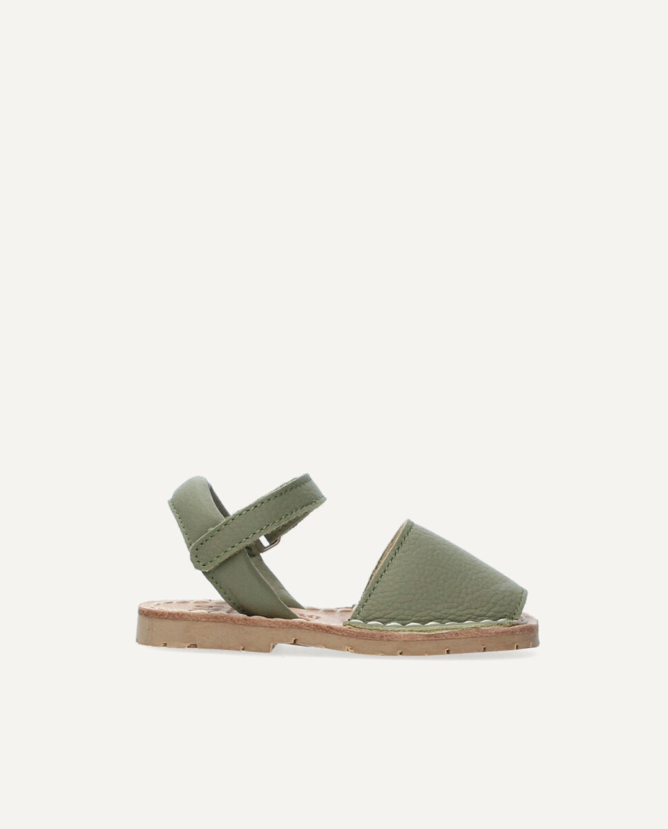 Menorquinas de bebés de piel vacuna - Ria Menorca - Verde militar Verde militar-1