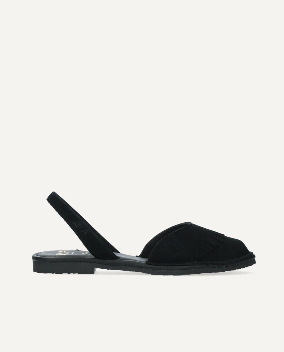 Menorquinas de mujer en piel con la punta cerrada - Ria Menorca - Negro Negro-1