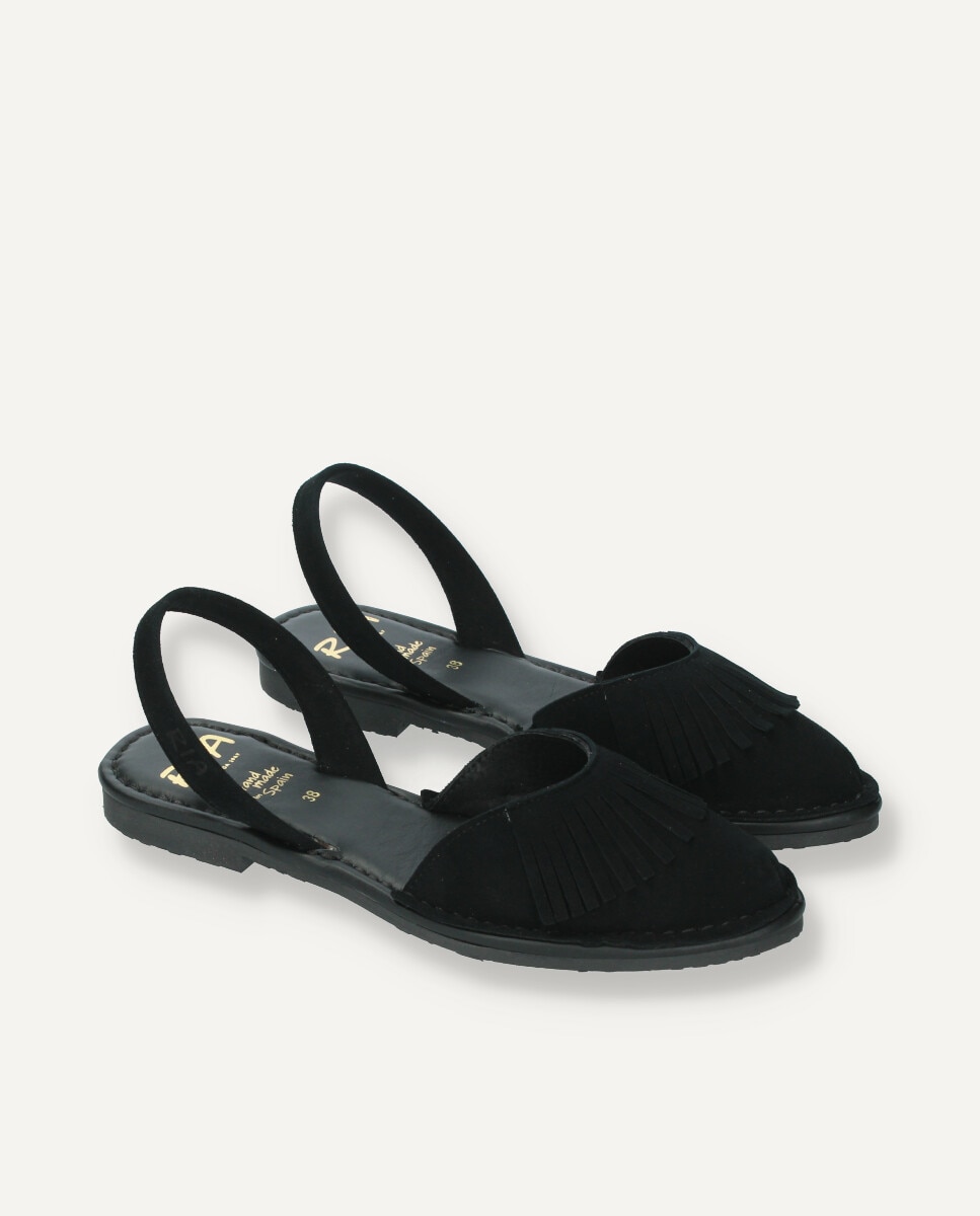 Menorquinas de mujer en piel con la punta cerrada - Ria Menorca - Negro Negro-6