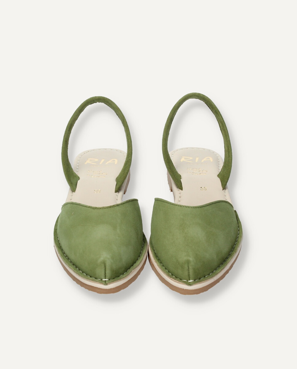 Menorquinas de mujer en piel con la punta cerrada - Ria Menorca - Verde militar Verde militar-3