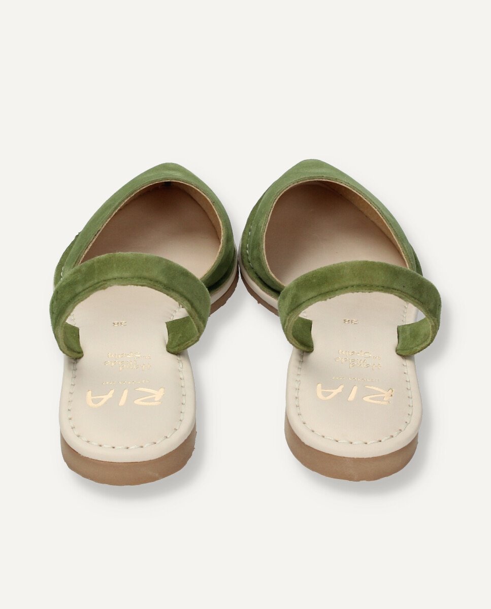Menorquinas de mujer en piel con la punta cerrada - Ria Menorca - Verde militar Verde militar-5