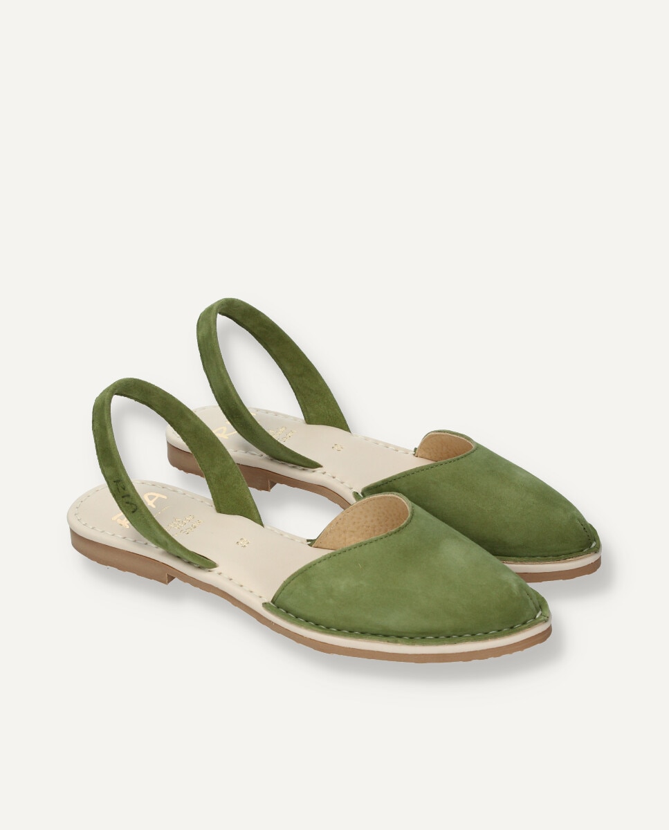 Menorquinas de mujer en piel con la punta cerrada - Ria Menorca - Verde militar Verde militar-6