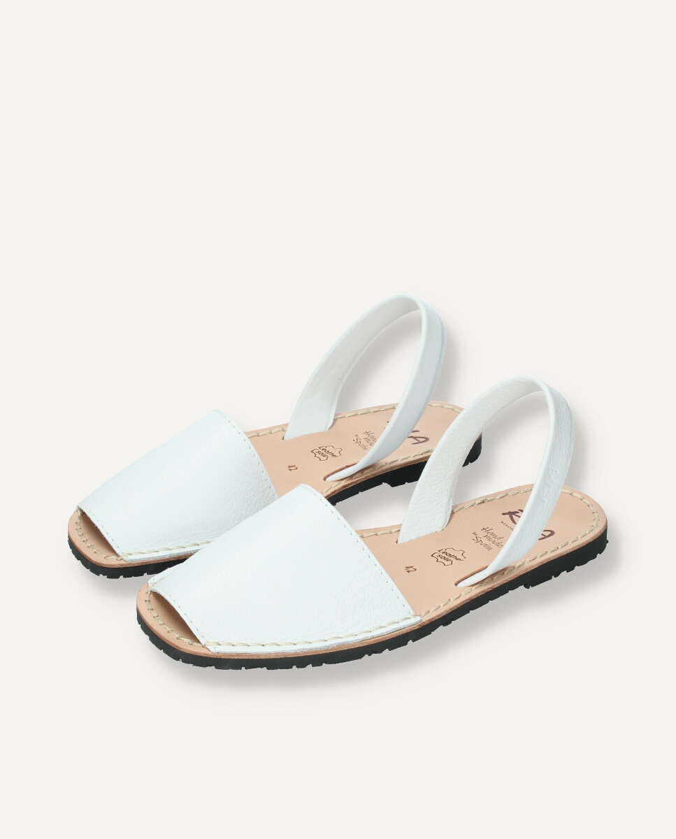 Menorquinas de hombre en piel vacuna - Ria Menorca - Blanco Blanco-2