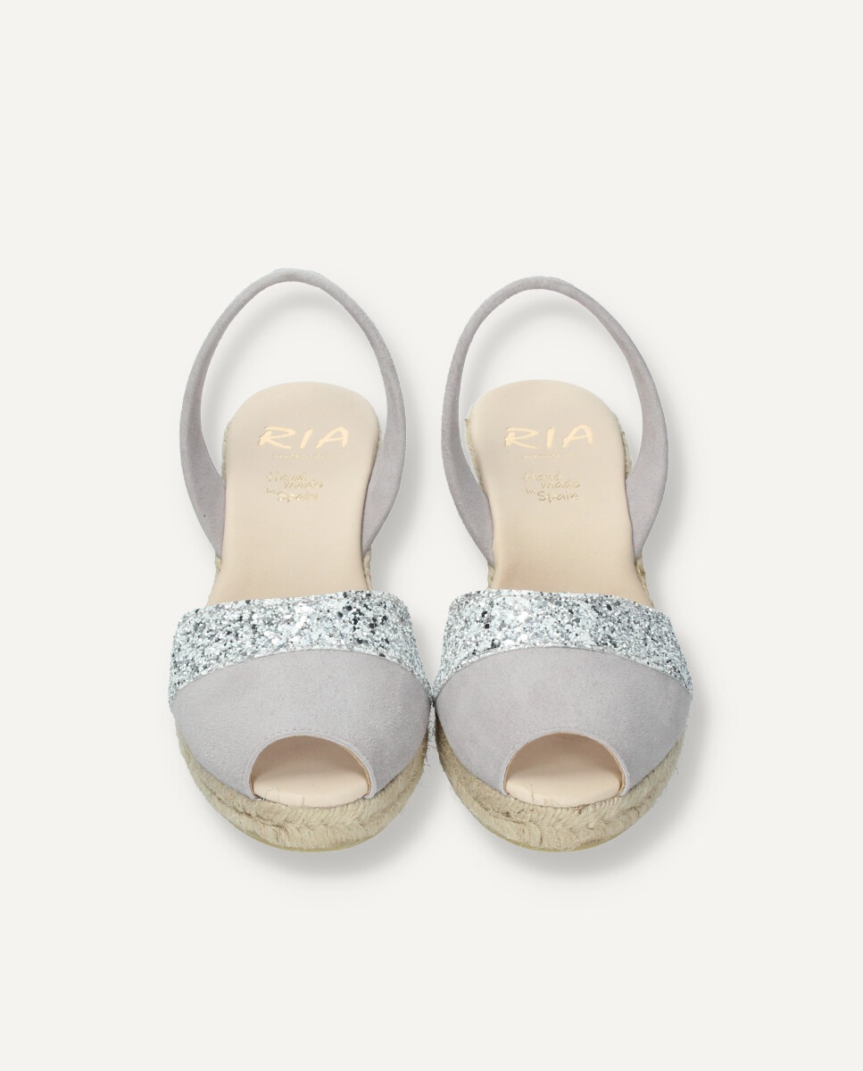 Menorquina esparto combinada en glitter - Ria Menorca - Gris claro Gris claro-3