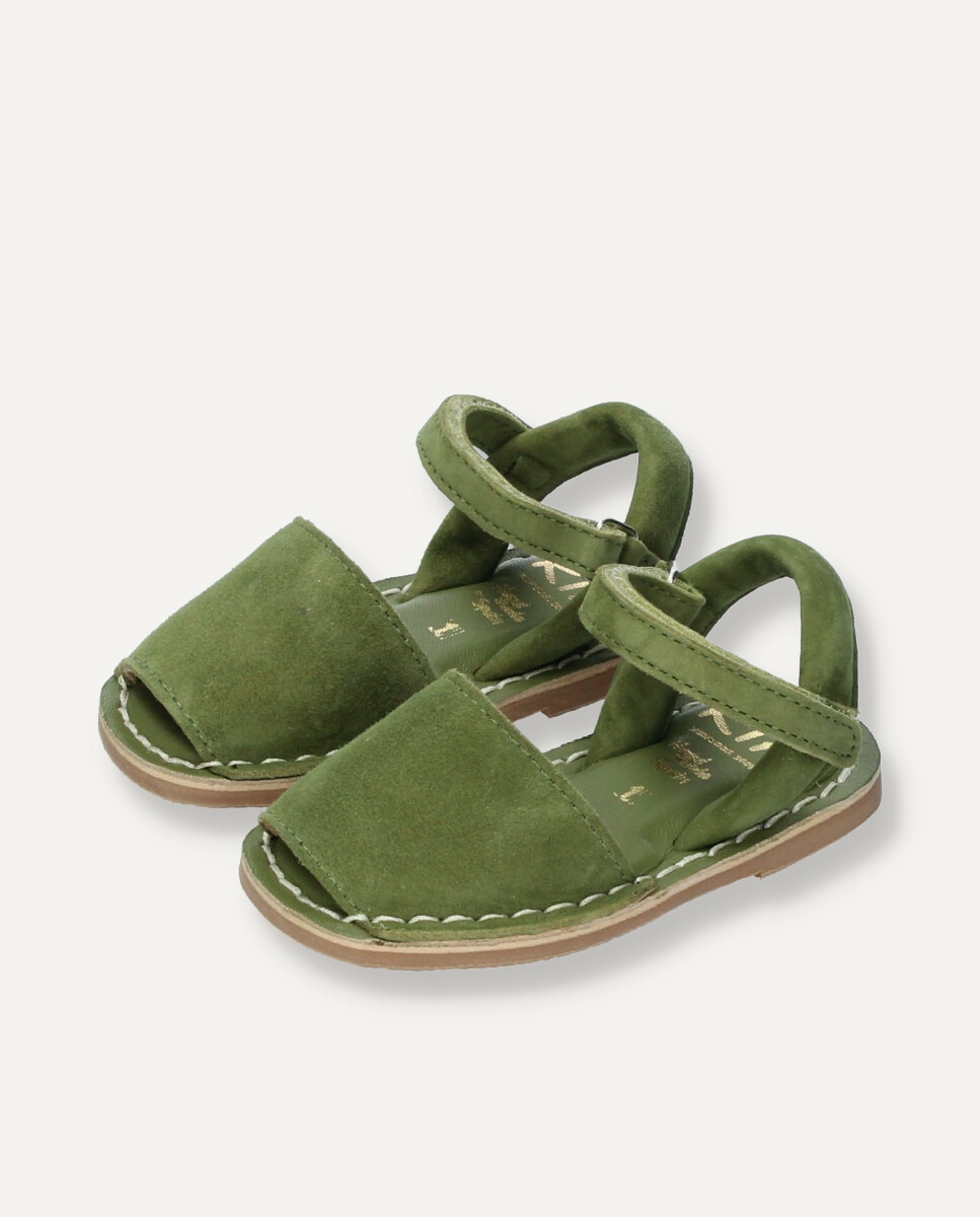 Monocolor niños piel caprina - Ria Menorca - Verde militar Verde militar-3