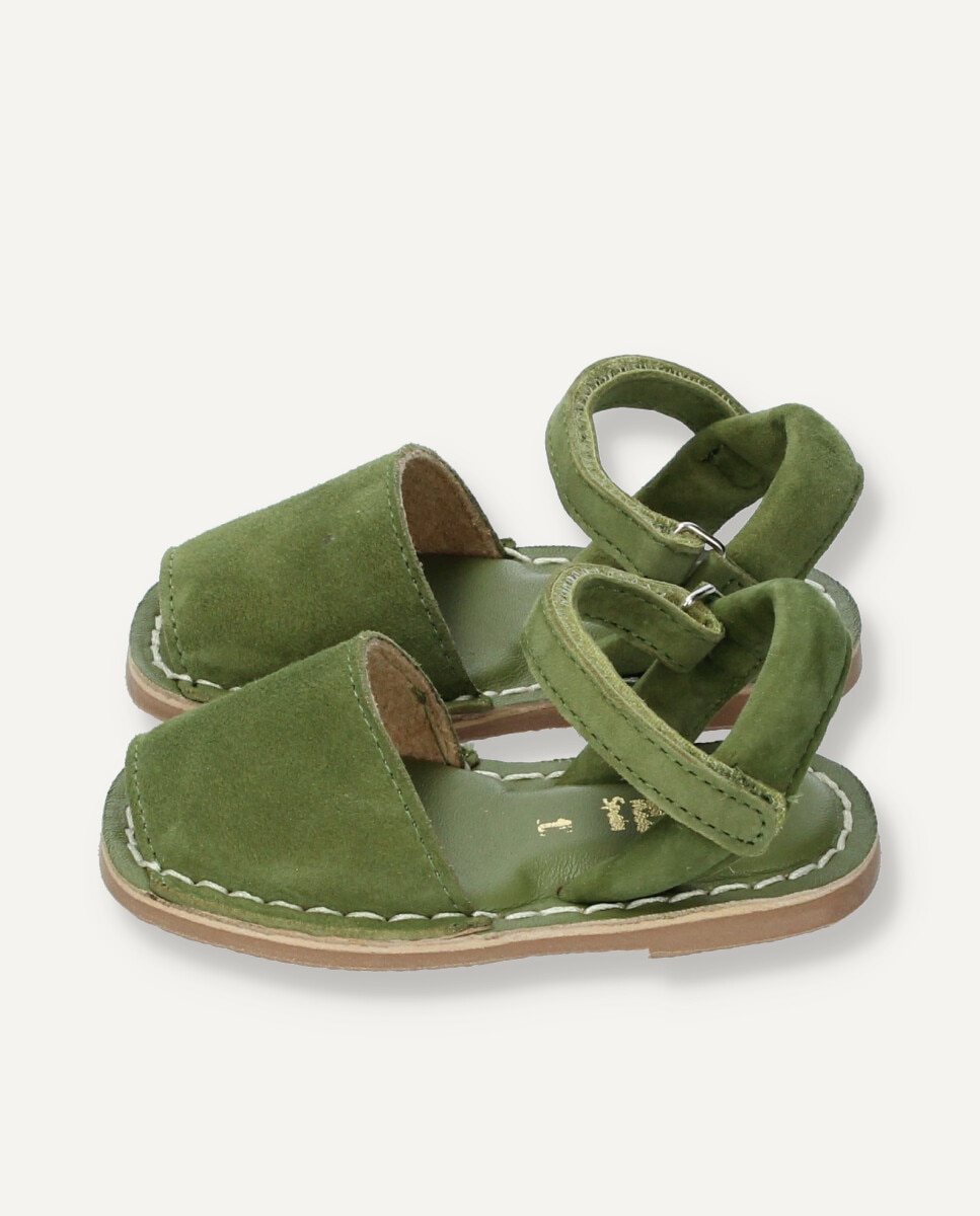Monocolor niños piel caprina - Ria Menorca - Verde militar Verde militar-4