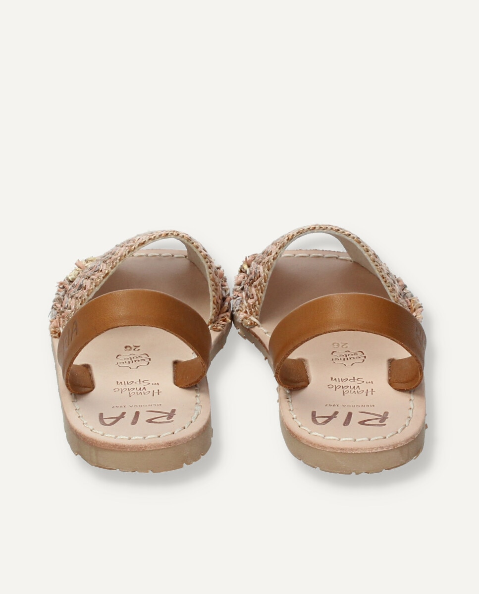 Menorquinas unisex combinandas en tejido multicolor y piel - Ria Menorca - Estampado Estampado-5