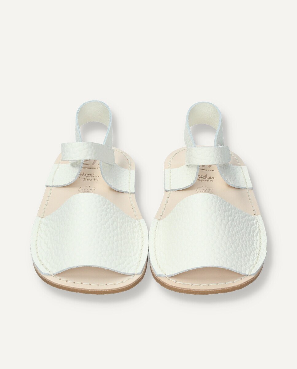 Menorquinas de mujer barefoot de piel - Ria Menorca - Blanco Blanco-3