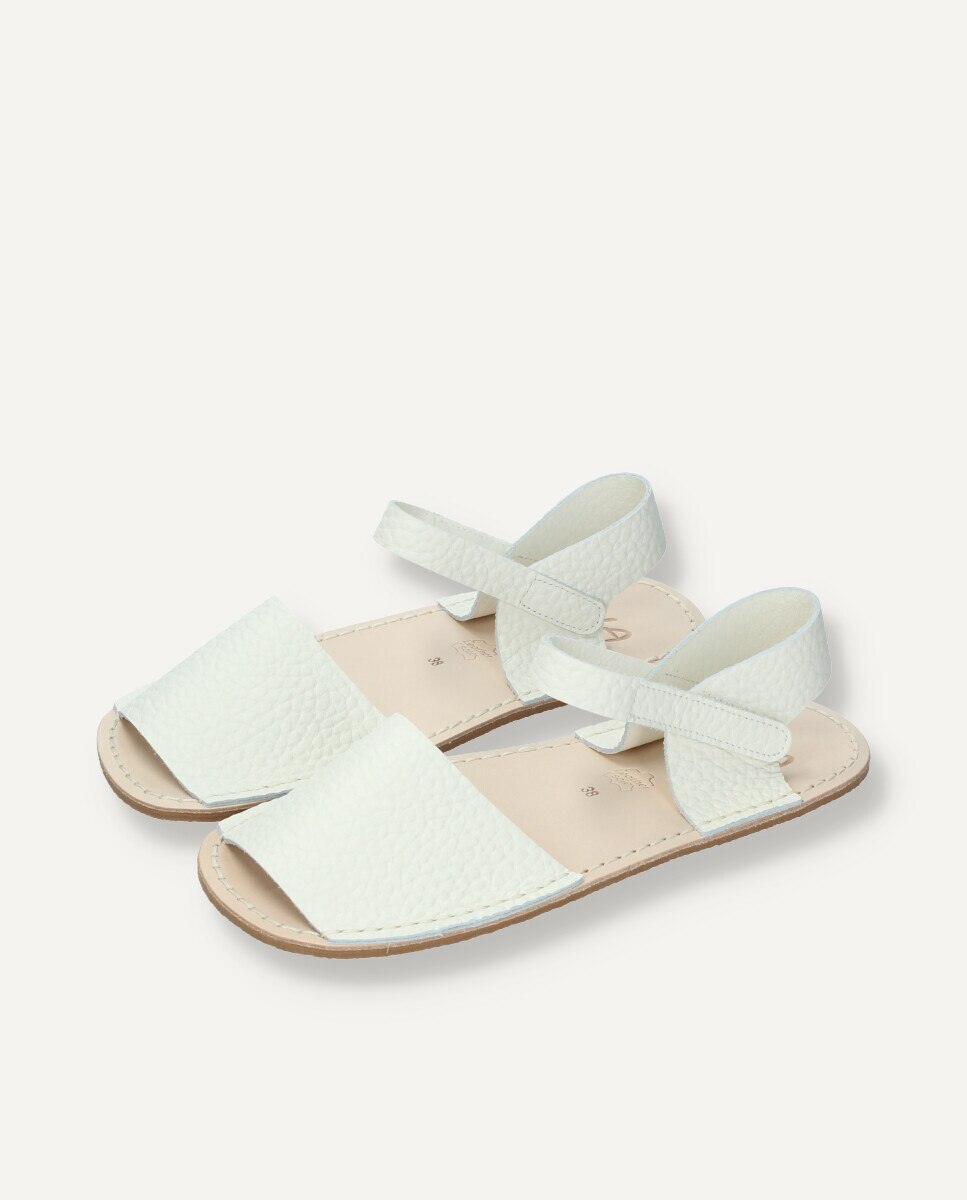 Menorquinas de mujer barefoot de piel - Ria Menorca - Blanco Blanco-2